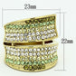MATK1146 - IP Gold(Ion Plating) Stainless Steel Ring with Top Grade Crystal  in Multi Color