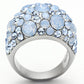 MATK1147 - High polished (no plating) Stainless Steel Ring with Top Grade Crystal  in Sea Blue