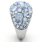 MATK1147 - High polished (no plating) Stainless Steel Ring with Top Grade Crystal  in Sea Blue