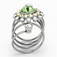 MATK1148 - High polished (no plating) Stainless Steel Ring with Top Grade Crystal  in Peridot
