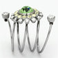 MATK1148 - High polished (no plating) Stainless Steel Ring with Top Grade Crystal  in Peridot