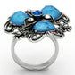 MATK1149 - High polished (no plating) Stainless Steel Ring with Synthetic Synthetic Stone in Sea Blue