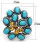MATK1150 - High polished (no plating) Stainless Steel Ring with Synthetic Synthetic Stone in Turquoise