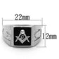 MATK1158 - High polished (no plating) Stainless Steel Ring with Top Grade Crystal  in Clear