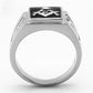 MATK1158 - High polished (no plating) Stainless Steel Ring with Top Grade Crystal  in Clear