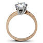 MATK1161 - Two-Tone IP Rose Gold Stainless Steel Ring with AAA Grade CZ  in Clear