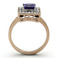 MATK1162 - Two-Tone IP Rose Gold Stainless Steel Ring with AAA Grade CZ  in Tanzanite