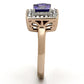 MATK1162 - Two-Tone IP Rose Gold Stainless Steel Ring with AAA Grade CZ  in Tanzanite