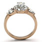 MATK1164 - Two-Tone IP Rose Gold Stainless Steel Ring with AAA Grade CZ  in Clear