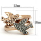 MATK1165 - Two-Tone IP Rose Gold Stainless Steel Ring with Top Grade Crystal  in Black Diamond
