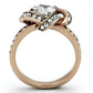 MATK1166 - Two-Tone IP Rose Gold Stainless Steel Ring with AAA Grade CZ  in Clear