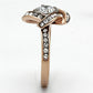 MATK1166 - Two-Tone IP Rose Gold Stainless Steel Ring with AAA Grade CZ  in Clear