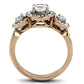 MATK1167 Two-Tone IP Rose Gold Stainless Steel Ring with AAA Grade CZ in Clear