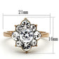 MATK1168 - Two-Tone IP Rose Gold Stainless Steel Ring with AAA Grade CZ  in Clear