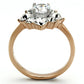 MATK1168 - Two-Tone IP Rose Gold Stainless Steel Ring with AAA Grade CZ  in Clear