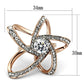 MATK1170 - Two-Tone IP Rose Gold Stainless Steel Ring with AAA Grade CZ  in Clear