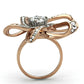 MATK1170 - Two-Tone IP Rose Gold Stainless Steel Ring with AAA Grade CZ  in Clear