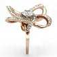 MATK1170 - Two-Tone IP Rose Gold Stainless Steel Ring with AAA Grade CZ  in Clear