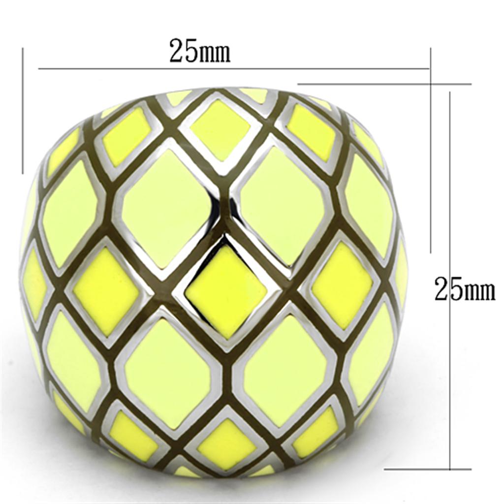 MATK1173 - High polished (no plating) Stainless Steel Ring with Epoxy  in Multi Color