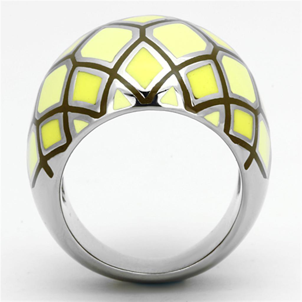 MATK1173 - High polished (no plating) Stainless Steel Ring with Epoxy  in Multi Color