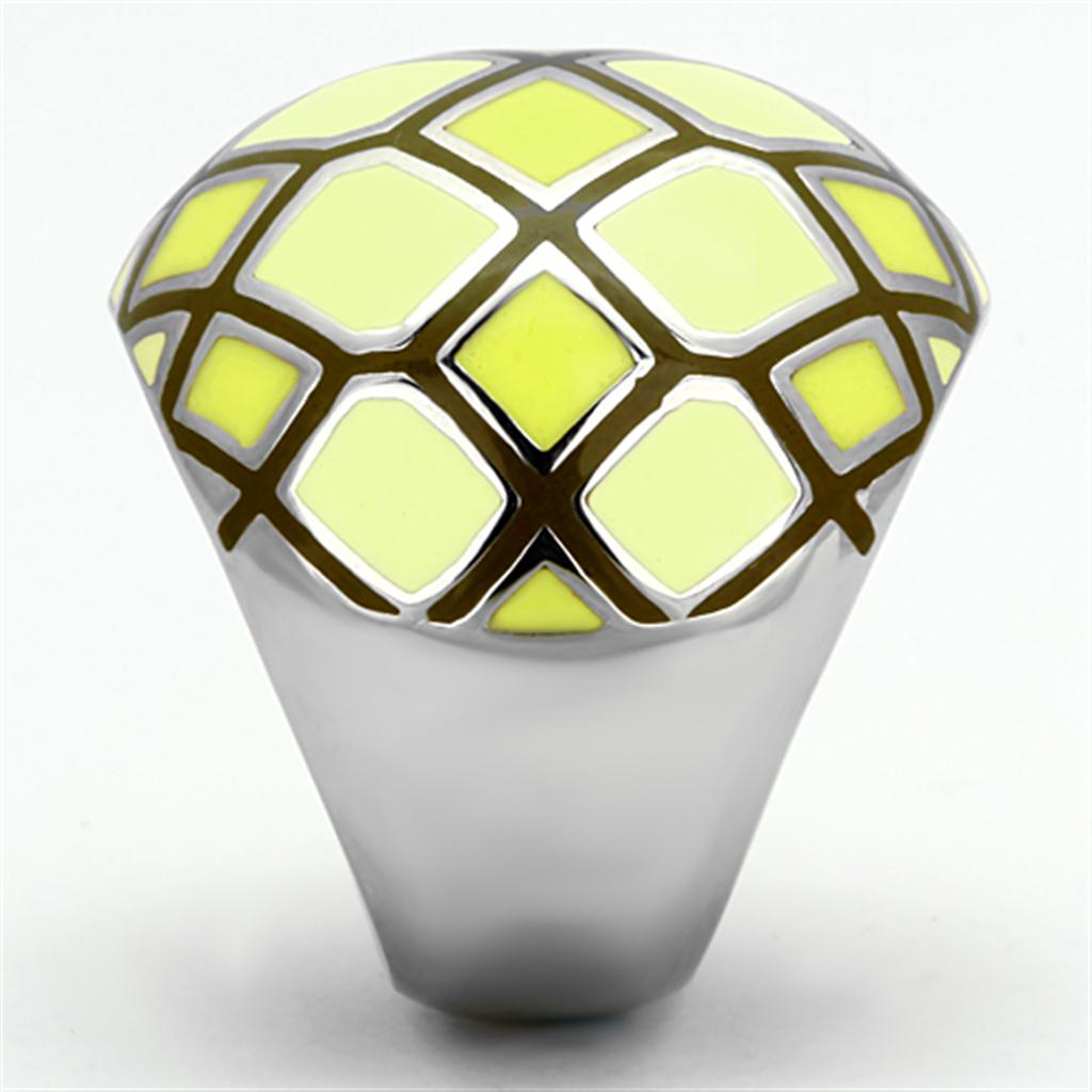 MATK1173 - High polished (no plating) Stainless Steel Ring with Epoxy  in Multi Color