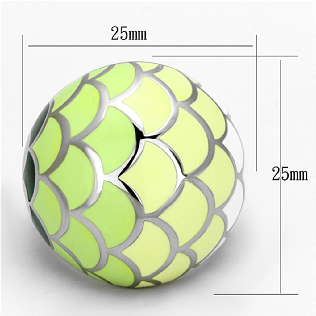 MATK1174 - High polished (no plating) Stainless Steel Ring with Epoxy  in Multi Color