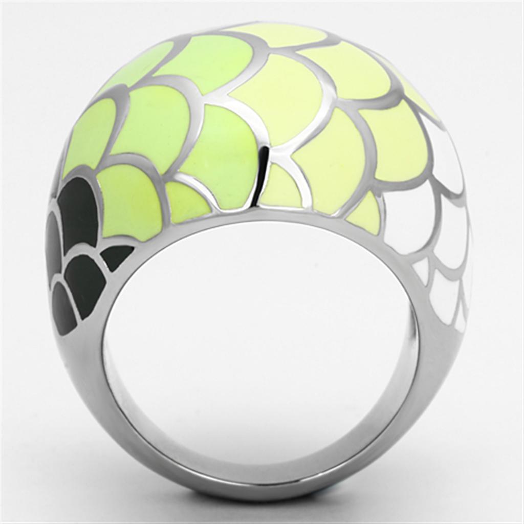 MATK1174 - High polished (no plating) Stainless Steel Ring with Epoxy  in Multi Color