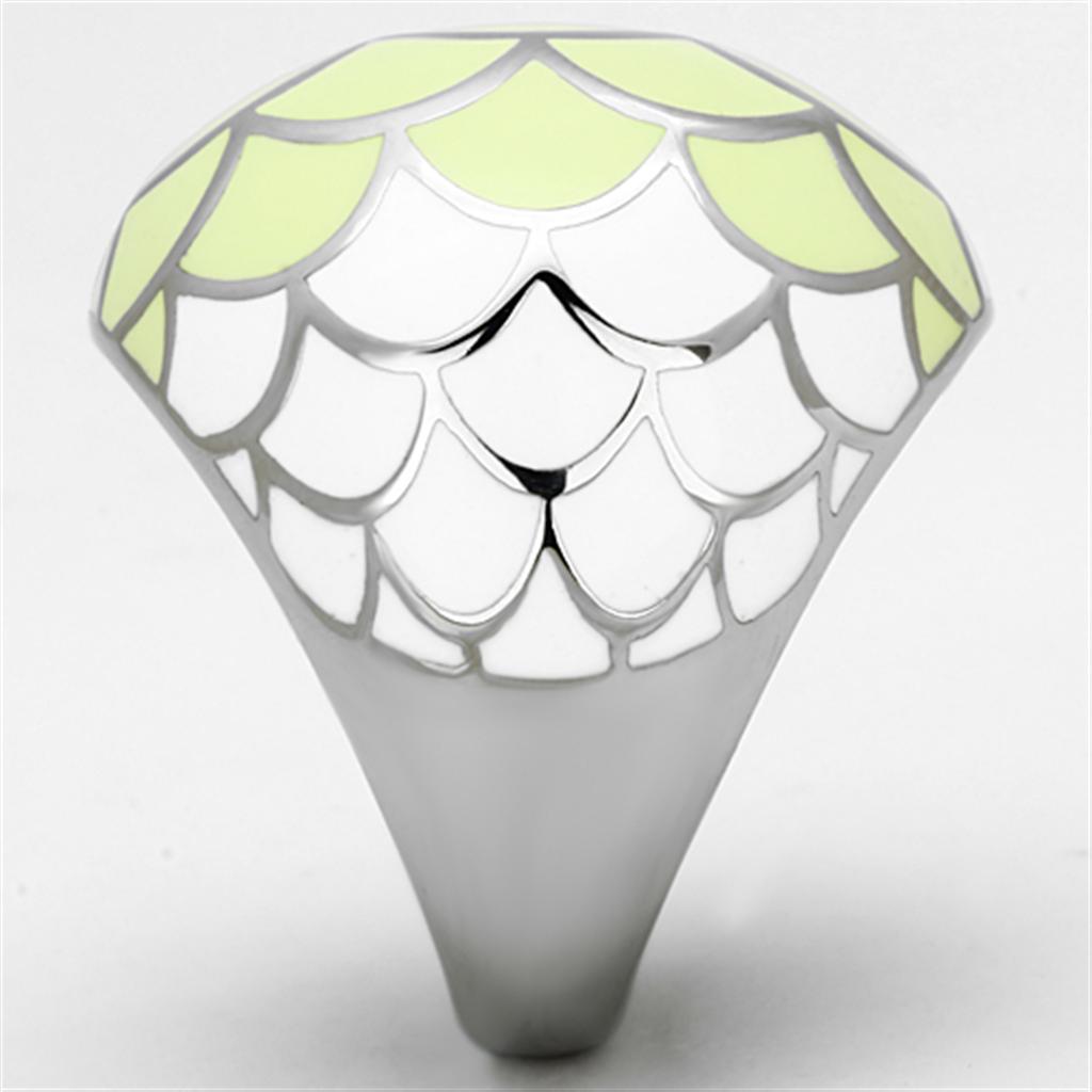 MATK1174 - High polished (no plating) Stainless Steel Ring with Epoxy  in Multi Color