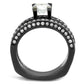 MATK1175LJ - IP Light Black  (IP Gun) Stainless Steel Ring with AAA Grade CZ  in Clear