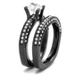 MATK1175LJ - IP Light Black  (IP Gun) Stainless Steel Ring with AAA Grade CZ  in Clear