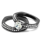 MATK1175LJ - IP Light Black  (IP Gun) Stainless Steel Ring with AAA Grade CZ  in Clear