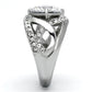 MATK1176 - High polished (no plating) Stainless Steel Ring with AAA Grade CZ  in Clear
