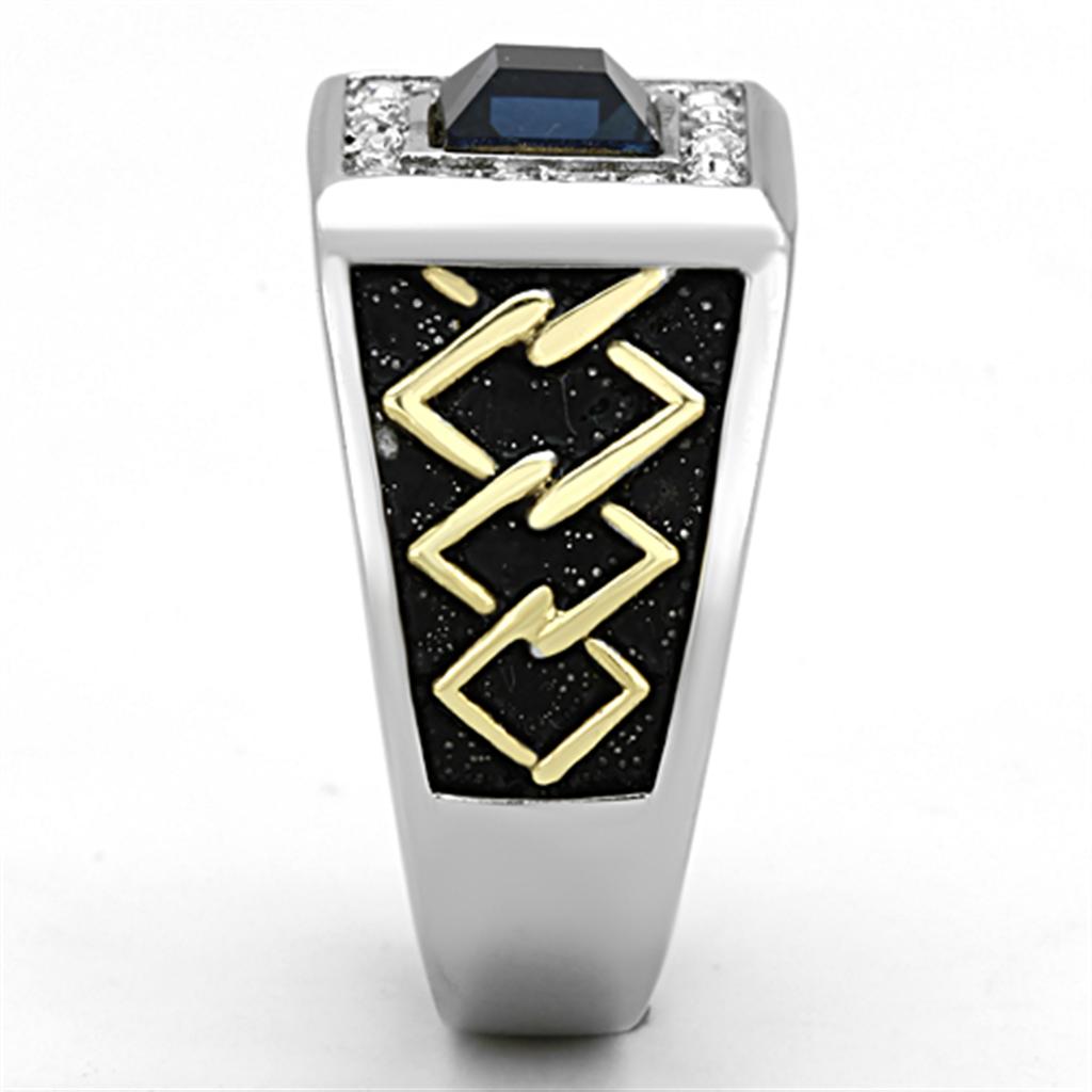 MATK1180 - Two-Tone IP Gold (Ion Plating) Stainless Steel Ring with Top Grade Crystal  in Montana