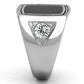 MATK1182 - High polished (no plating) Stainless Steel Ring with Top Grade Crystal  in Clear