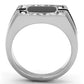 MATK1183 - High polished (no plating) Stainless Steel Ring with Top Grade Crystal  in Clear