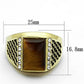 MATK1187 - IP Gold(Ion Plating) Stainless Steel Ring with Synthetic Tiger Eye in Topaz