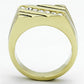 MATK1190 - IP Gold(Ion Plating) Stainless Steel Ring with Top Grade Crystal  in Clear