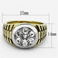 MATK1191 - Two-Tone IP Gold (Ion Plating) Stainless Steel Ring with Top Grade Crystal  in Clear