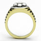 MATK1191 - Two-Tone IP Gold (Ion Plating) Stainless Steel Ring with Top Grade Crystal  in Clear