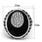 MATK1200 - High polished (no plating) Stainless Steel Ring with Top Grade Crystal  in Clear