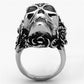 MATK1203 - High polished (no plating) Stainless Steel Ring with Top Grade Crystal  in Black Diamond