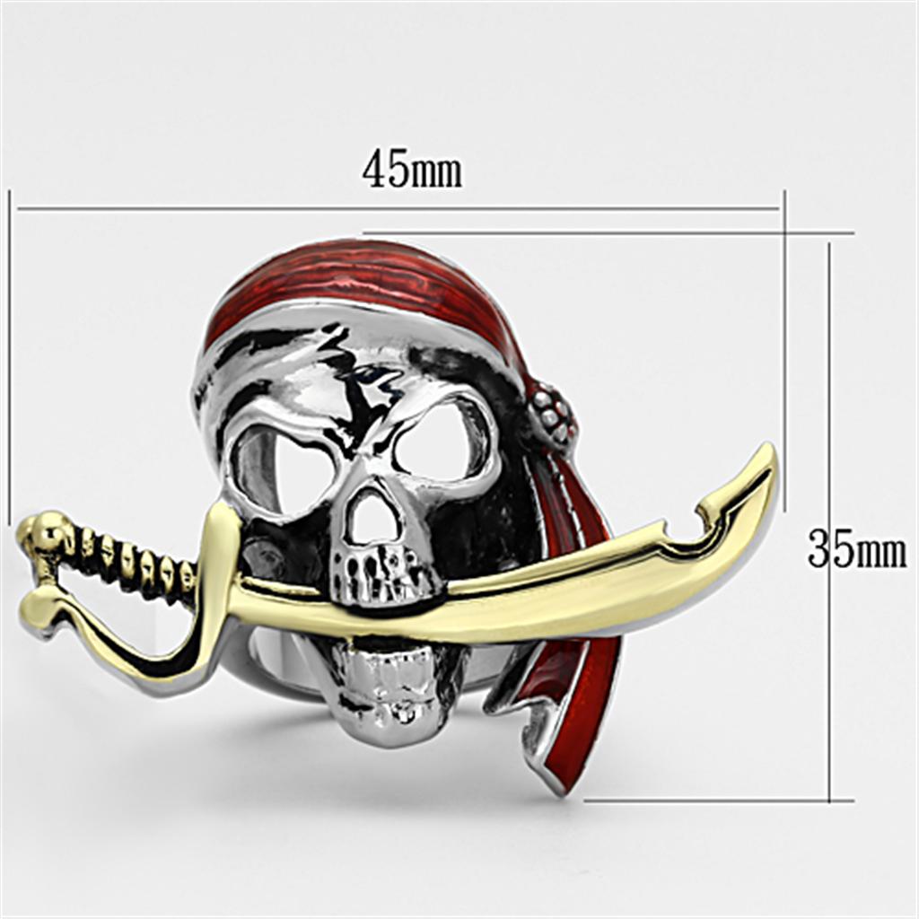 MATK1205 - Two-Tone IP Gold (Ion Plating) Stainless Steel Ring with Epoxy  in Siam