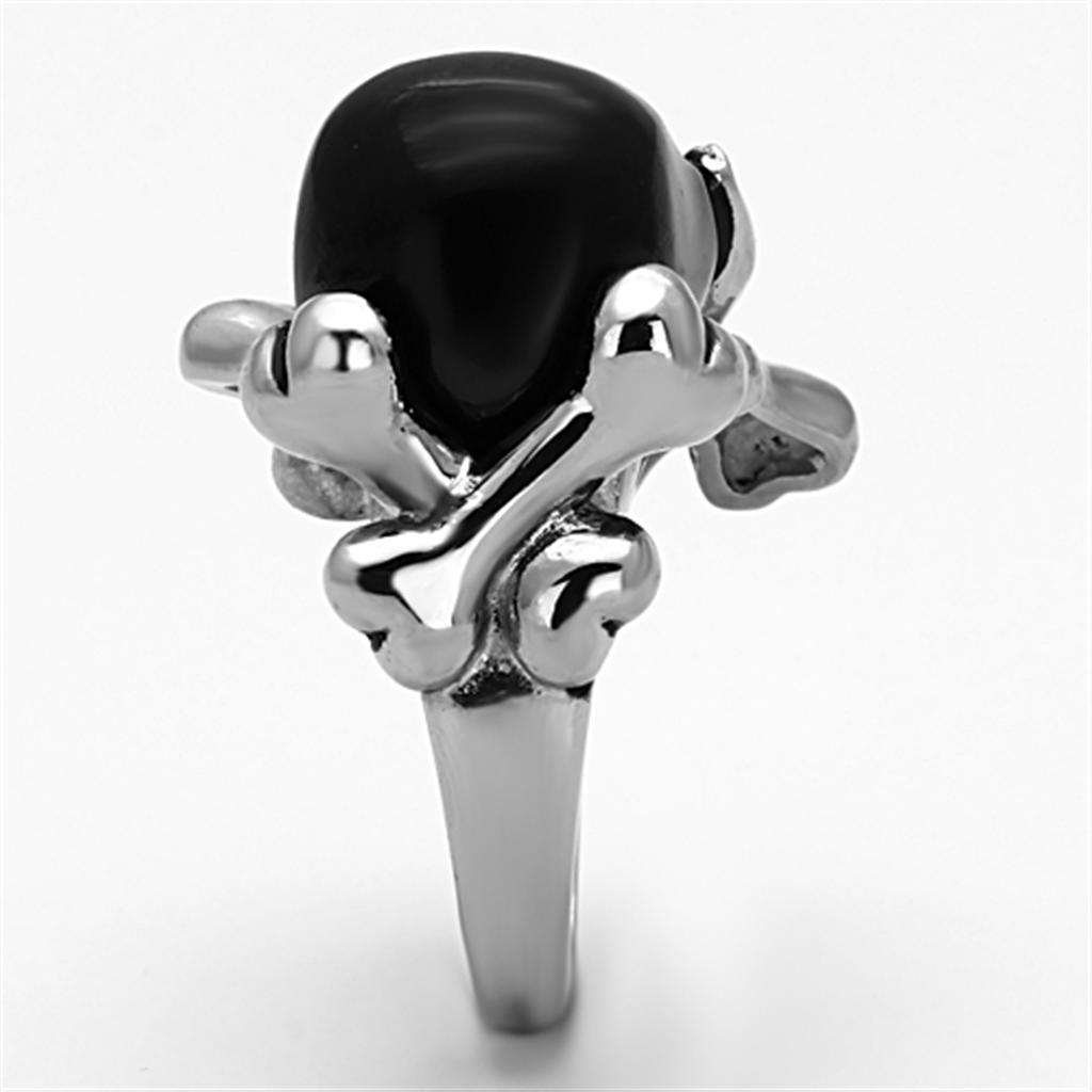 MATK1206 - Two-Tone IP Black Stainless Steel Ring with Epoxy  in Jet