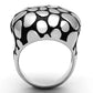 MATK1208 - High polished (no plating) Stainless Steel Ring with Epoxy  in Jet