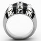 MATK1213 - High polished (no plating) Stainless Steel Ring with Top Grade Crystal  in Clear