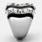 MATK1213 - High polished (no plating) Stainless Steel Ring with Top Grade Crystal  in Clear