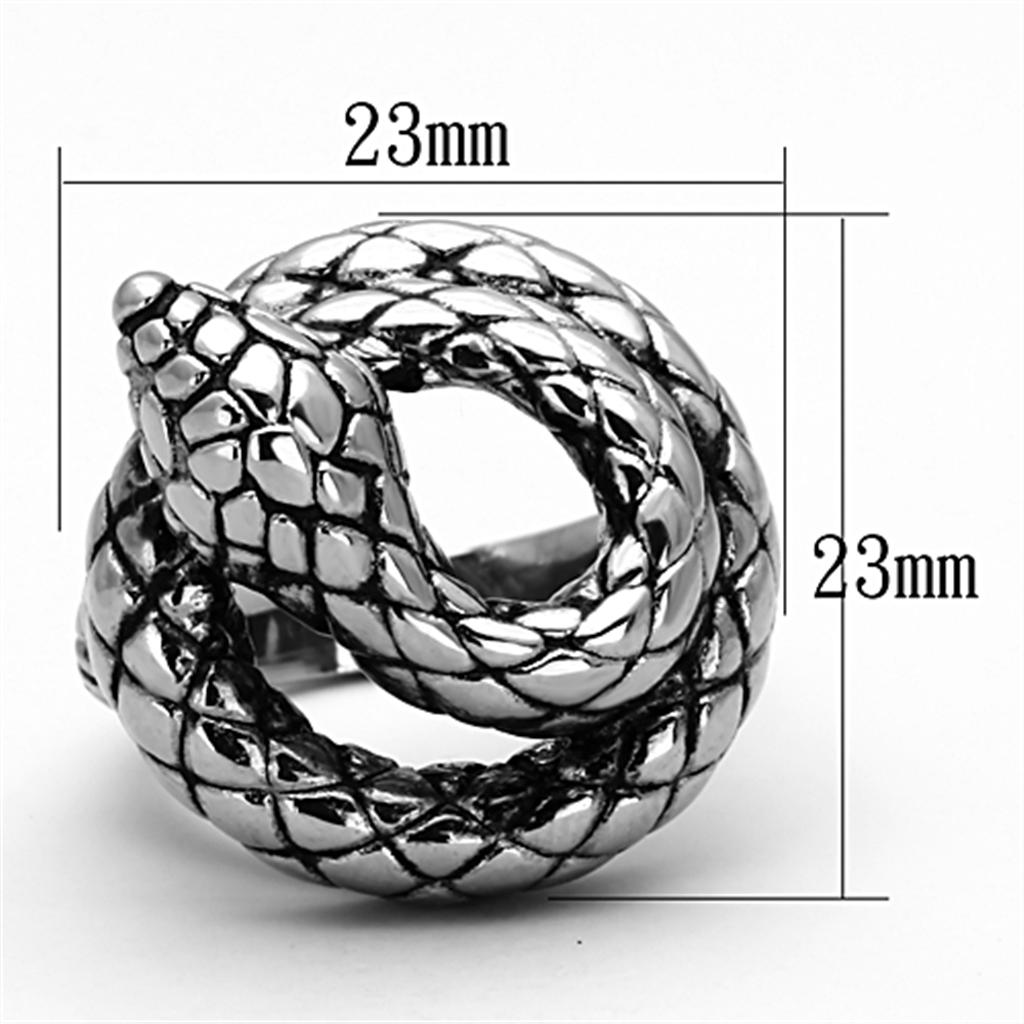 MATK1214 - High polished (no plating) Stainless Steel Ring with Epoxy  in Jet