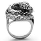 MATK1214 - High polished (no plating) Stainless Steel Ring with Epoxy  in Jet