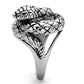 MATK1214 - High polished (no plating) Stainless Steel Ring with Epoxy  in Jet