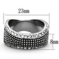 MATK1216 - High polished (no plating) Stainless Steel Ring with Top Grade Crystal  in Clear